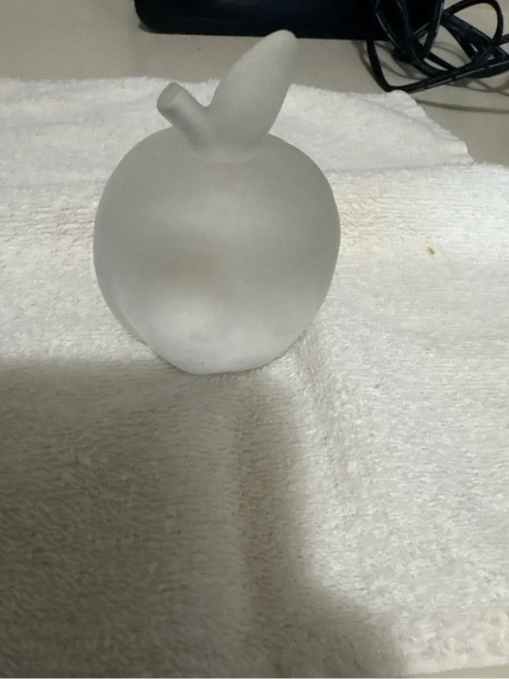 Frosted Glass Apple Accent - White -